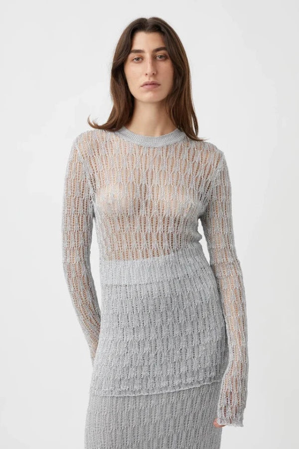 Camilla and Marc | Jacque Knit Top Silver | Girls with Gems