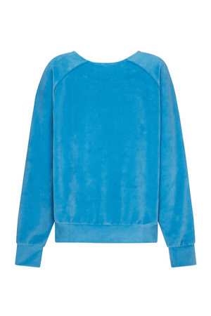 Araminta James Velour Piping Sweatshirt Dusty Blue Girls with Gems Girls With Gems
