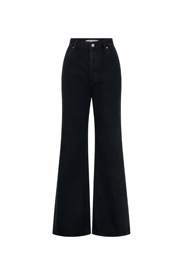 Brynn Denim Jean Inky Black by Camilla and Marc, high-rise flare with smooth contouring and classic detailing, perfect for elevated everyday or dressed-up denim looks.