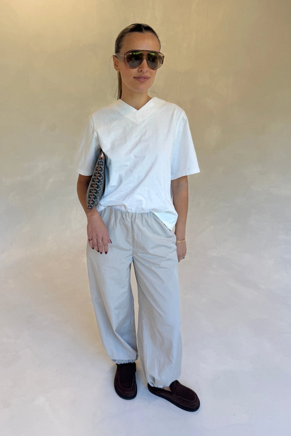 Tamara Mid Rise Balloon Pants Beige by Sneaky Link, relaxed tailored pants, perfect for chic everyday wear