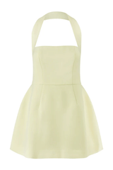 The Ultimate Muse Structured Mini Dress by Odd Muse – A viral lime mini with halter neckline, cinched waist, and a signature flared hem.