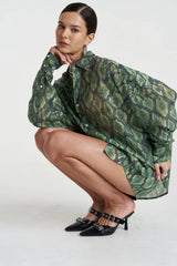 Sheer LS Shirt Viper by Summi Summi, sheer long sleeve shirt, perfect for layering or night out styling