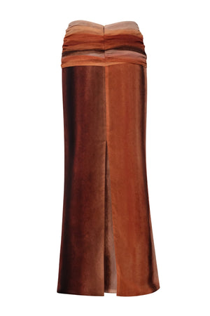 Sumaq Maxi Skirt Tierra Inca by Baobab, chiffon maxi skirt with ruched waist, perfect for resort or event styling