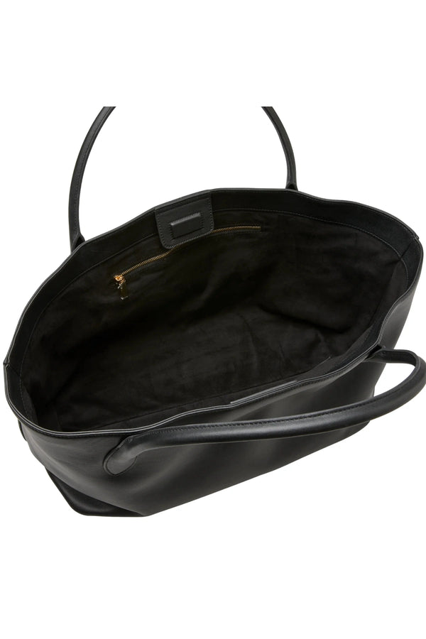 Marlow Tote Black by Reh Studios - genuine leather tote with spacious interior and sleek structure, perfect for work, travel, and daily essentials.