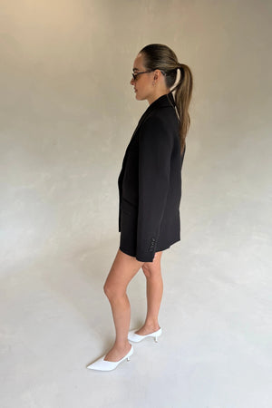 Bobbie Single Breasted Blazer Black by Sneaky Link, tailored blazer with structured fit, perfect for work or elevated styling