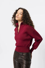 Lexington Sweater Black by Mossman, half zip knit sweater with relaxed fit, perfect for work or elevated everyday styling