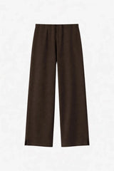 Bessette Pant in Espresso by Camilla and Marc, a tailored mid-rise lounge pant with hem splits for modern everyday polish.