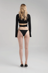 Redmar Black by Maygel Coronel, bold and elaborate top featuring a striking handmade knot, perfect for trendy casual looks and viral style statements.