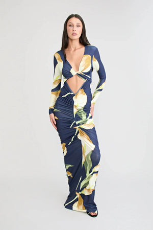 Loni Long Sleeve Dress Navy