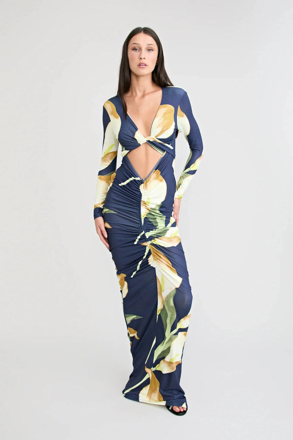 Loni Long Sleeve Dress Navy