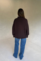 Sasha Turtle Neck Knit Sweater Chocolate by Sneaky Link, oversized knit sweater, perfect for cozy everyday styling