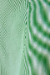 Cotton Pinstripe Mini Dress Green by Odd Muse, halter mini dress with cinched waist and classic pinstripe design