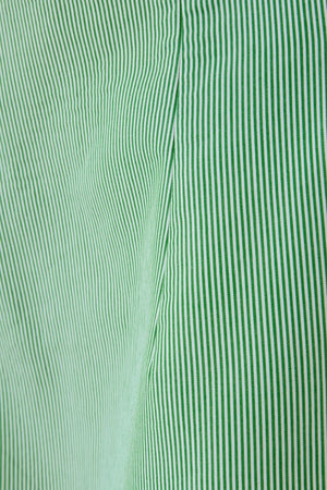 Cotton Pinstripe Mini Dress Green by Odd Muse, halter mini dress with cinched waist and classic pinstripe design