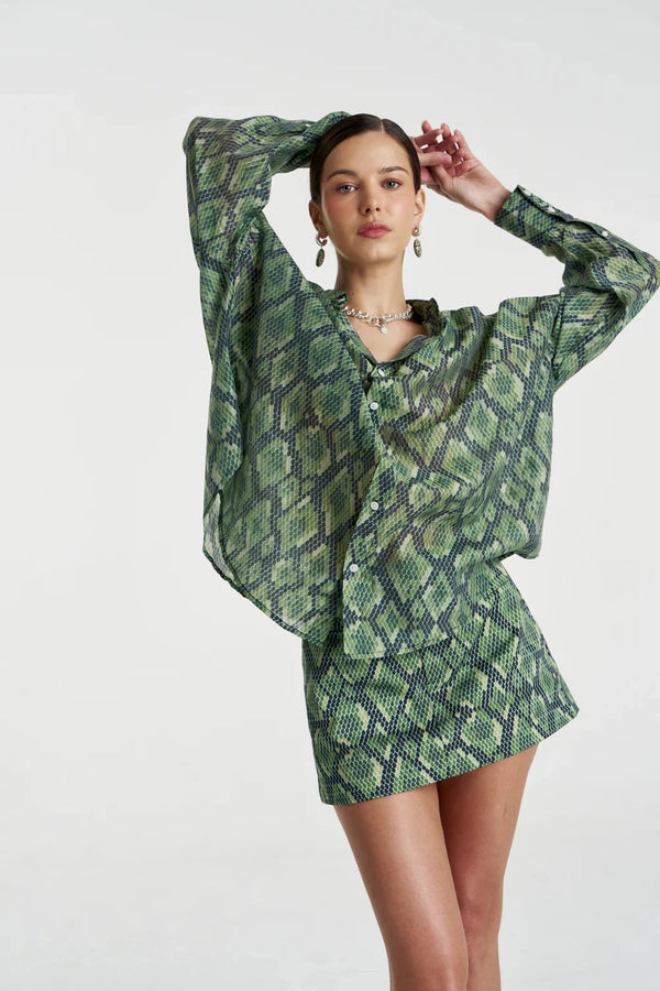 Sheer LS Shirt Viper by Summi Summi, sheer long sleeve shirt, perfect for layering or night out styling