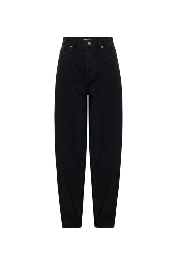 Lennox Denim Jean Inky Black by Camilla and Marc,high-waisted with a modern barrel leg and refined rivet detailing, perfect for effortless off-duty or smart-casual style.
