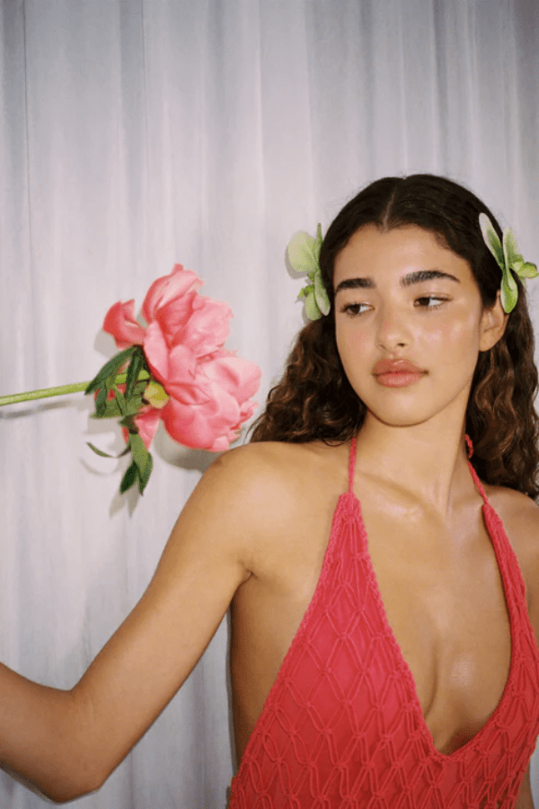 Reis Macrame Maxi Dress Candy by The Wolf Gang – Handmade cotton macrame with bold beaded hem, perfect for festivals and beachside glamour.