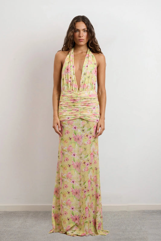 Solene Dress Spring Yellow Floral