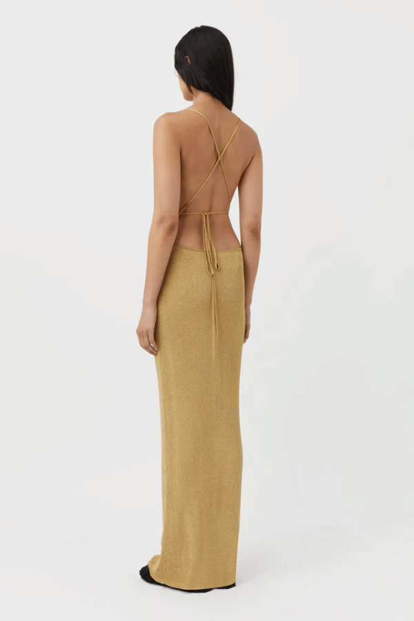 Camilla And Marc | Nox Metallic Knit Dress Gold | Girls With Gems