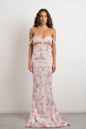 Harper Dress Pink Floral Lace
