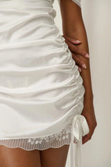 Marilyn Slip Ivory by Kat The Label, satin slip dress with lace underwire, perfect for bridal or evening styling