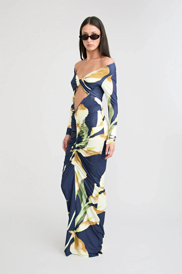Loni Long Sleeve Dress by Pfeiffer, ruched long sleeve jersey dress, perfect for day to night styling