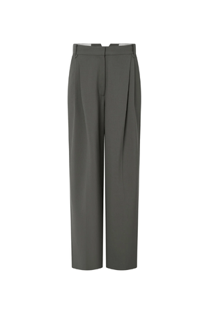 Annick Pant Sacramento Green by Camilla and Marc, double-pleated with a mid-low waist and pressed creases, perfect for modern tailoring or chic office dressing.