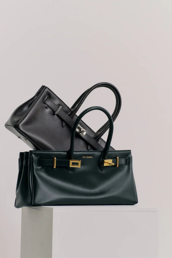 Austenne Bag Black by Reh Studios – genuine leather shoulder bag with structured silhouette and adjustable strap for everyday styling.