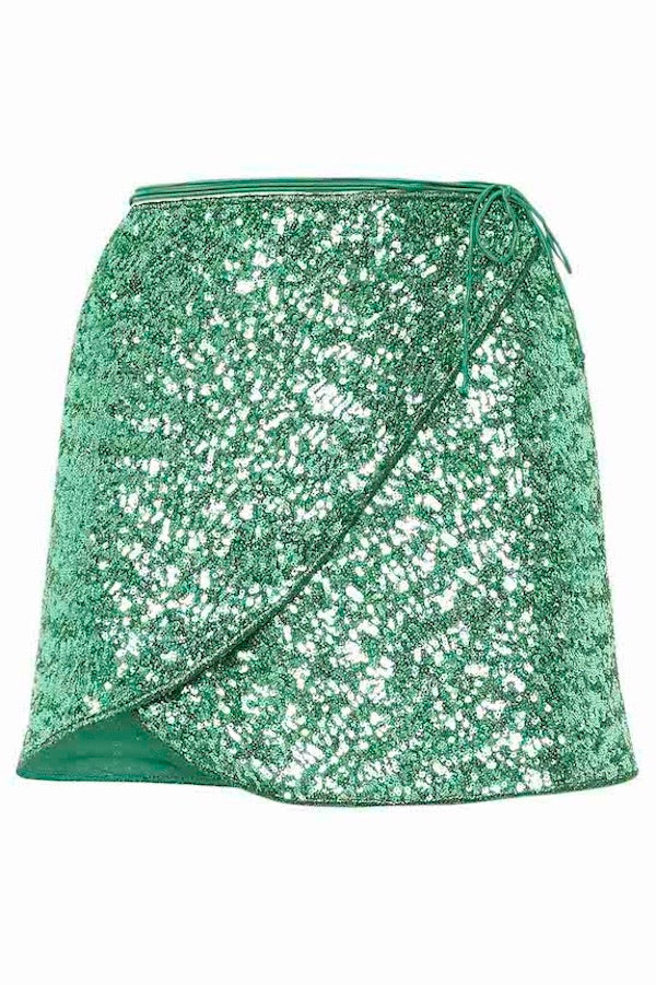 Oséree | Paillettes Mini Skirt Emerald | Girls with Gems