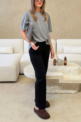 The Newbie Hover Nighty Night by Mother, mid rise straight leg black jeans, perfect for everyday or elevated styling