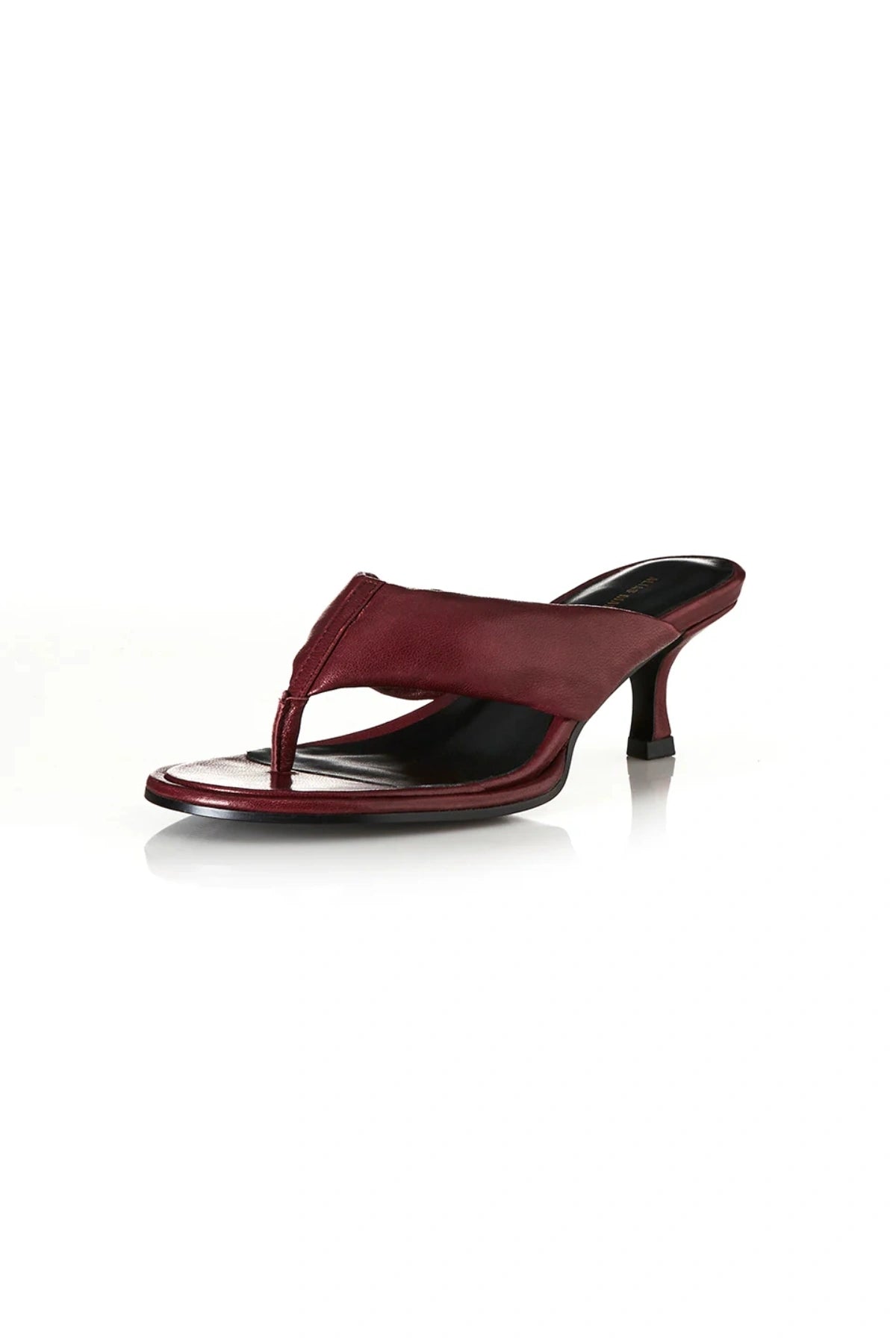 Aji Burgundy Leather by Alias Mae, padded leather thong sandal with 5cm heel, a trendy piece perfect for summer dresses or resort styling.