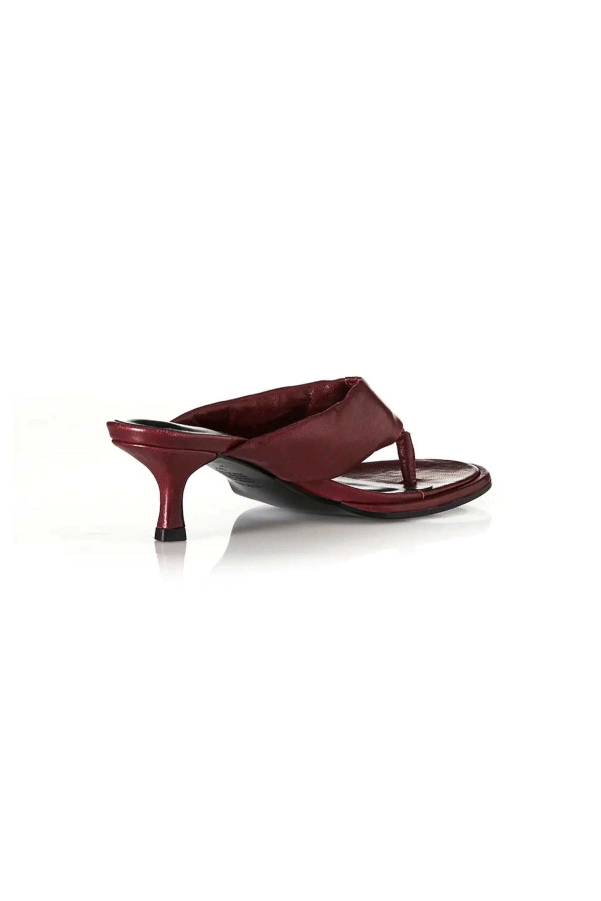Aji Burgundy Leather by Alias Mae, padded leather thong sandal with 5cm heel, a trendy piece perfect for summer dresses or resort styling.