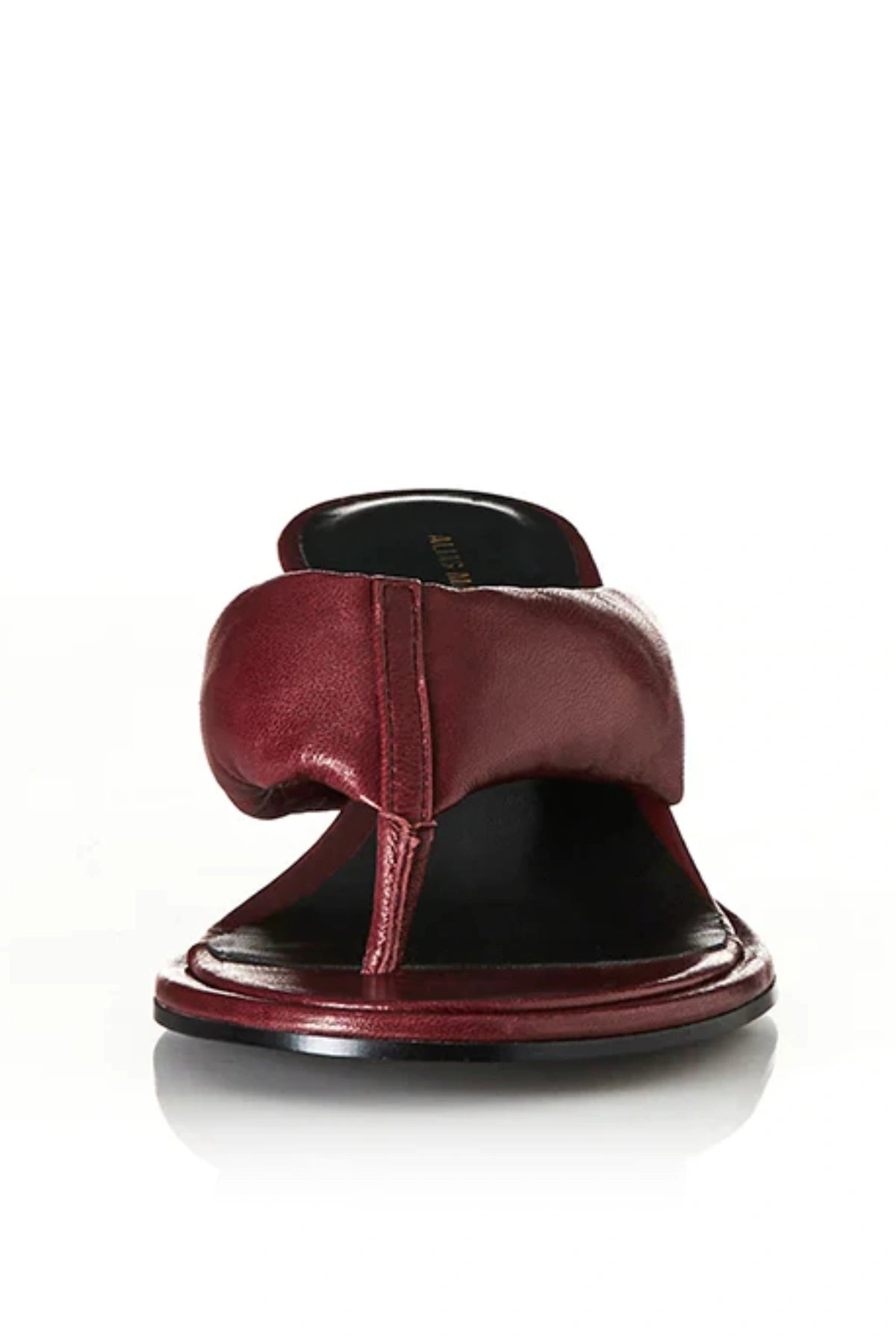 Aji Burgundy Leather by Alias Mae, padded leather thong sandal with 5cm heel, a trendy piece perfect for summer dresses or resort styling.