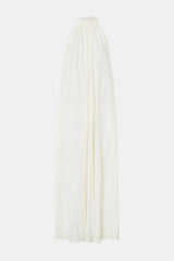 Alara Maxi Dress by Camilla and Marc, a cream halter neck maxi dress with gathered bodice, A-line skirt, and elegant pin-stitched details.