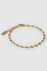 Alessia Bracelet Multi by Arms of Eve – delicate chain bracelet with multicoloured sparkling stone detailing.