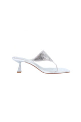 Alexia Glomesh Heel Silver by Sneaky Link – a sandal with mini heel and shimmering glomesh finish. Perfect for standout styling.
