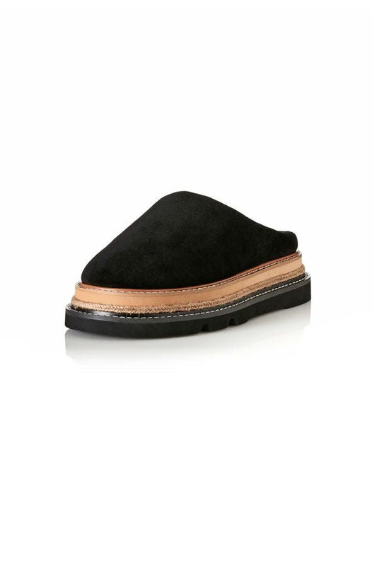 Alias Mae Chunky Flatform Sandal with Raffia Detail, a bold leather sandal with a stacked flatform and raffia accent for modern summer style.