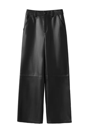 Alice Pant Black by Ppeached - high rise lamb leather pants with classic fit and pockets, designed for a refined modern look.