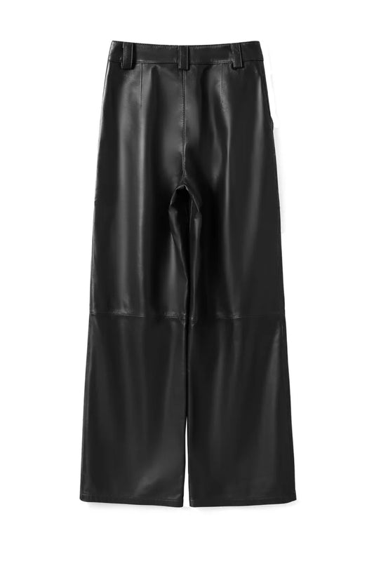 Alice Pant Black by Ppeached - high rise lamb leather pants with classic fit and pockets, designed for a refined modern look.
