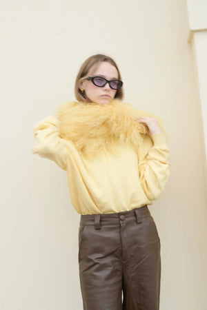 Alice Pant Chocolate by Ppeached - high rise lamb leather pants with classic fit and pockets, designed for a refined modern look.