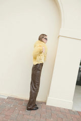 Alice Pant Chocolate by Ppeached - high rise lamb leather pants with classic fit and pockets, designed for a refined modern look.