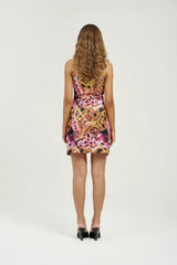 Aline Mini Orchid by Summi Summi – cotton rib mini dress with vibrant seasonal print for elevated summer occasions.