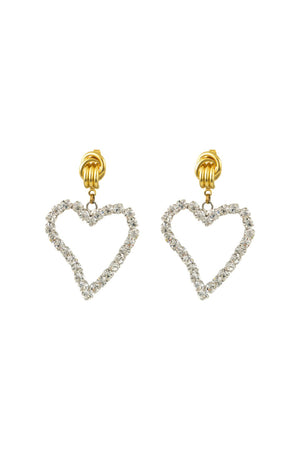 All Of My Heart Earrings Mini Crystal by Mayol, gold plated earrings with Swarovski crystals. Perfect for events or statement styling.