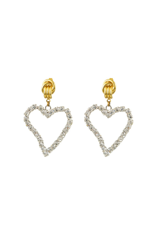All Of My Heart Earrings Mini Crystal by Mayol, gold plated earrings with Swarovski crystals. Perfect for events or statement styling.