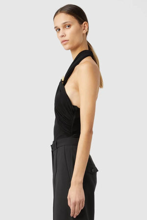 Allegra Top Black by Camilla and Marc – a halter top with resin detail and soft drape. Perfect for polished day-to-night styling.