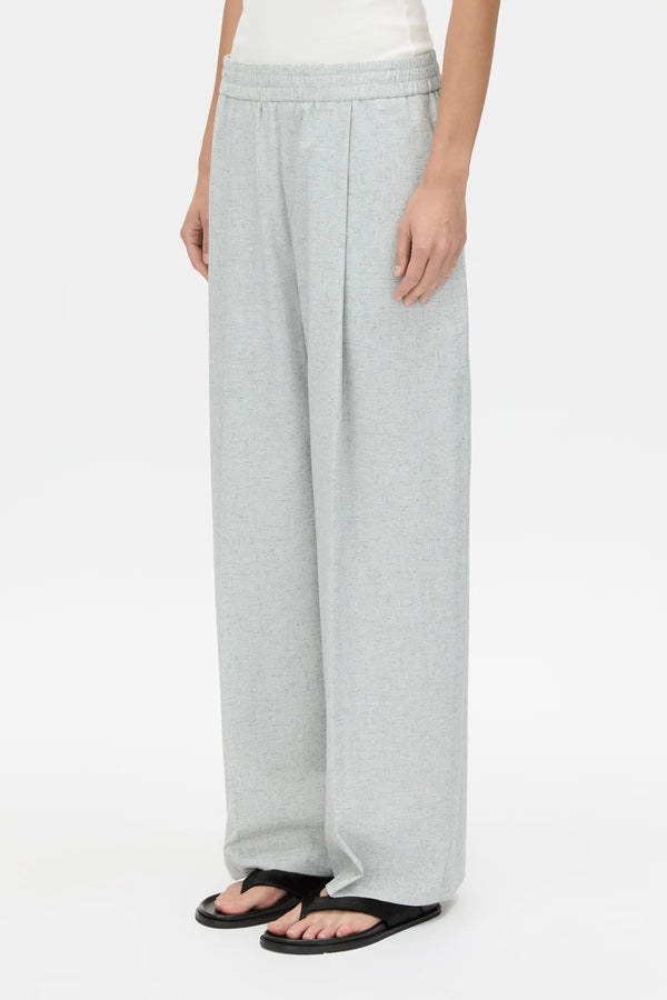 Alta Pant Light Blue Marle by Camilla and Marc, mid-rise tailored pants in a soft blue marle, perfect for polished day-to-night outfits.