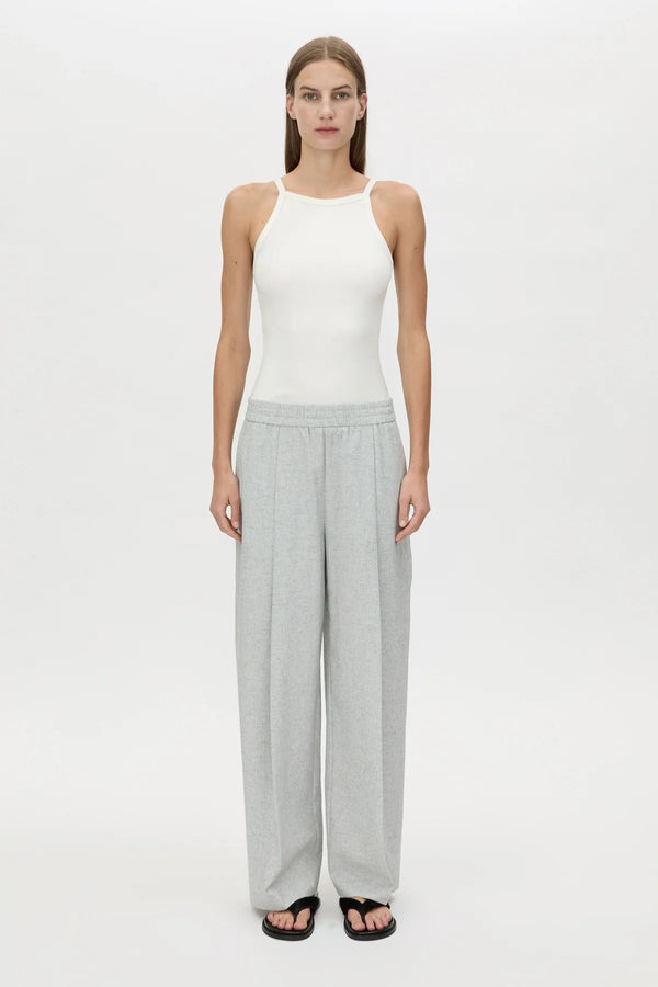 Alta Pant Light Blue Marle by Camilla and Marc, mid-rise tailored pants in a soft blue marle, perfect for polished day-to-night outfits.