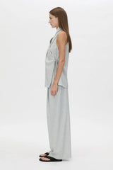 Alta Wrap Top Light Blue Marle by Camilla and Marc, soft suiting top with a draped neckline for effortless polished styling