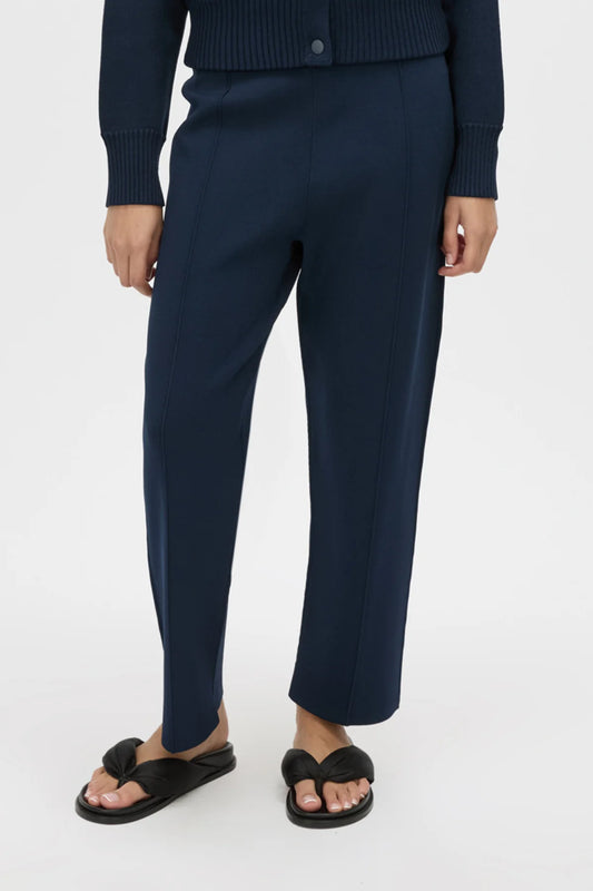 Amedeo Knit Pant Dark Navy by camilla and marc – straight leg knit pants with pintuck detail and split hems.