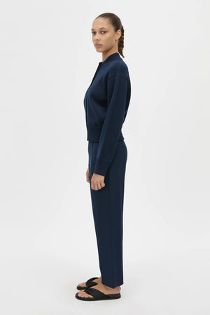 Amedeo Knit Pant Dark Navy by camilla and marc – straight leg knit pants with pintuck detail and split hems.