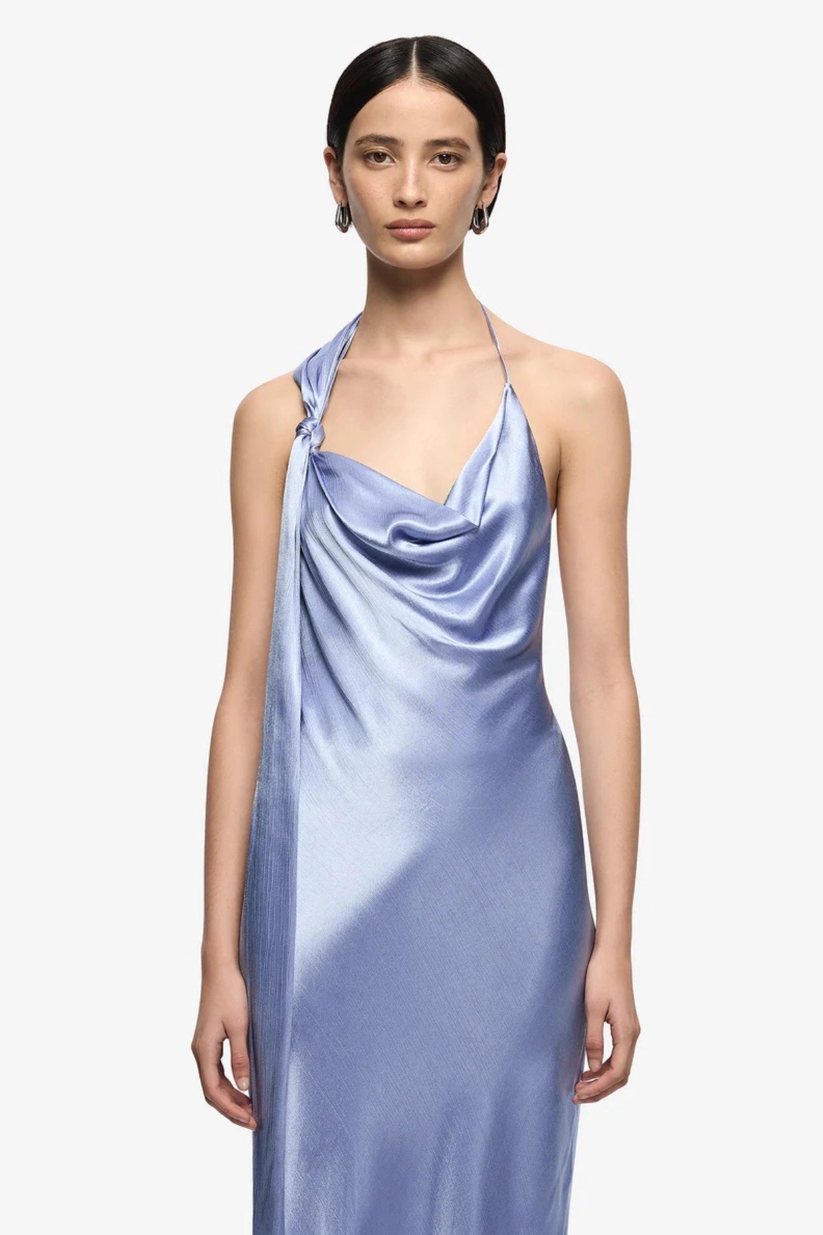 periwinkle blue dress ANGELYNE DRAPE MAXI DRESS
